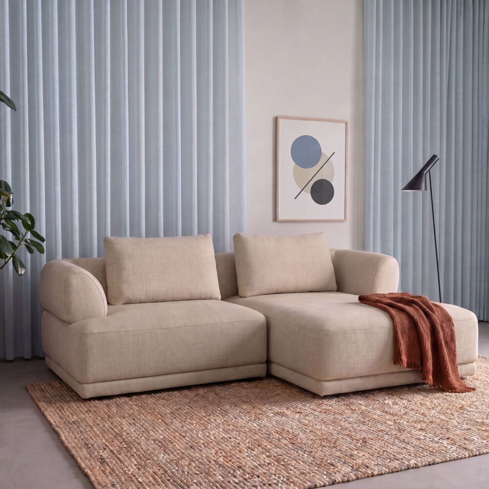 Burano Sofa 331 Attraction 01 Nature 1,5 pers #0G3+Chaiselong 0H2