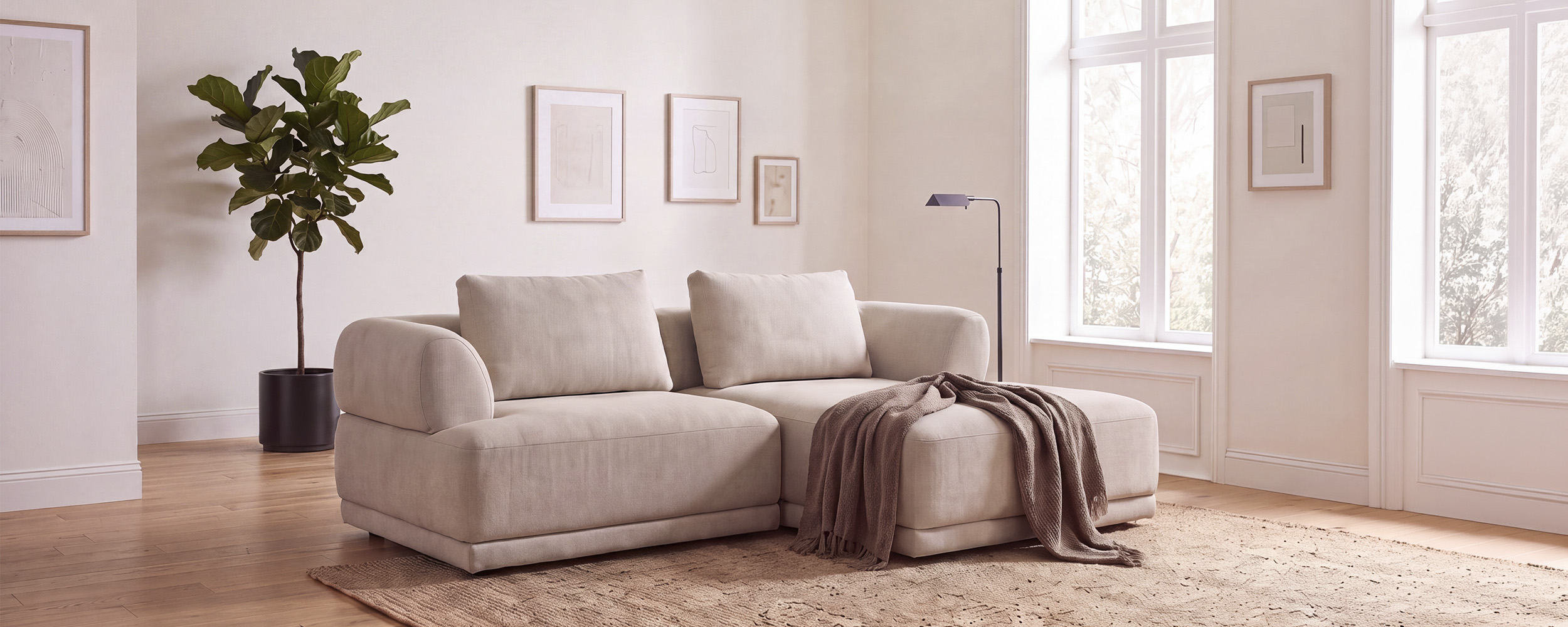 Burano Sofa 331 Attraction 01 Nature 1,5 pers #0G3+Chaiselong 0H2#_banner